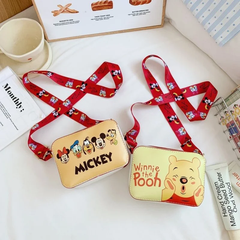 디즈니 미키 마우스 도널드 덕 데이지 미키 미니 위니 더 푸 어린이 가방 크로스바디 백 숄더백 조절 가능한 가방