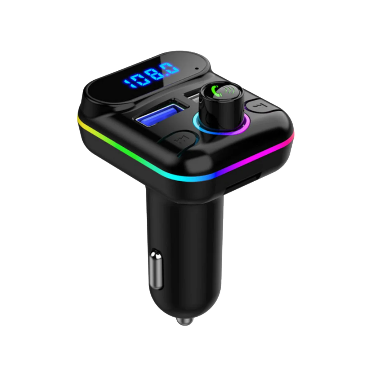 Car Hands-Free M33 Bluetooth-Compaitable 5.0 FM Transmitter Dual USB Charger Kit MP3 Modulator Player Disk Player