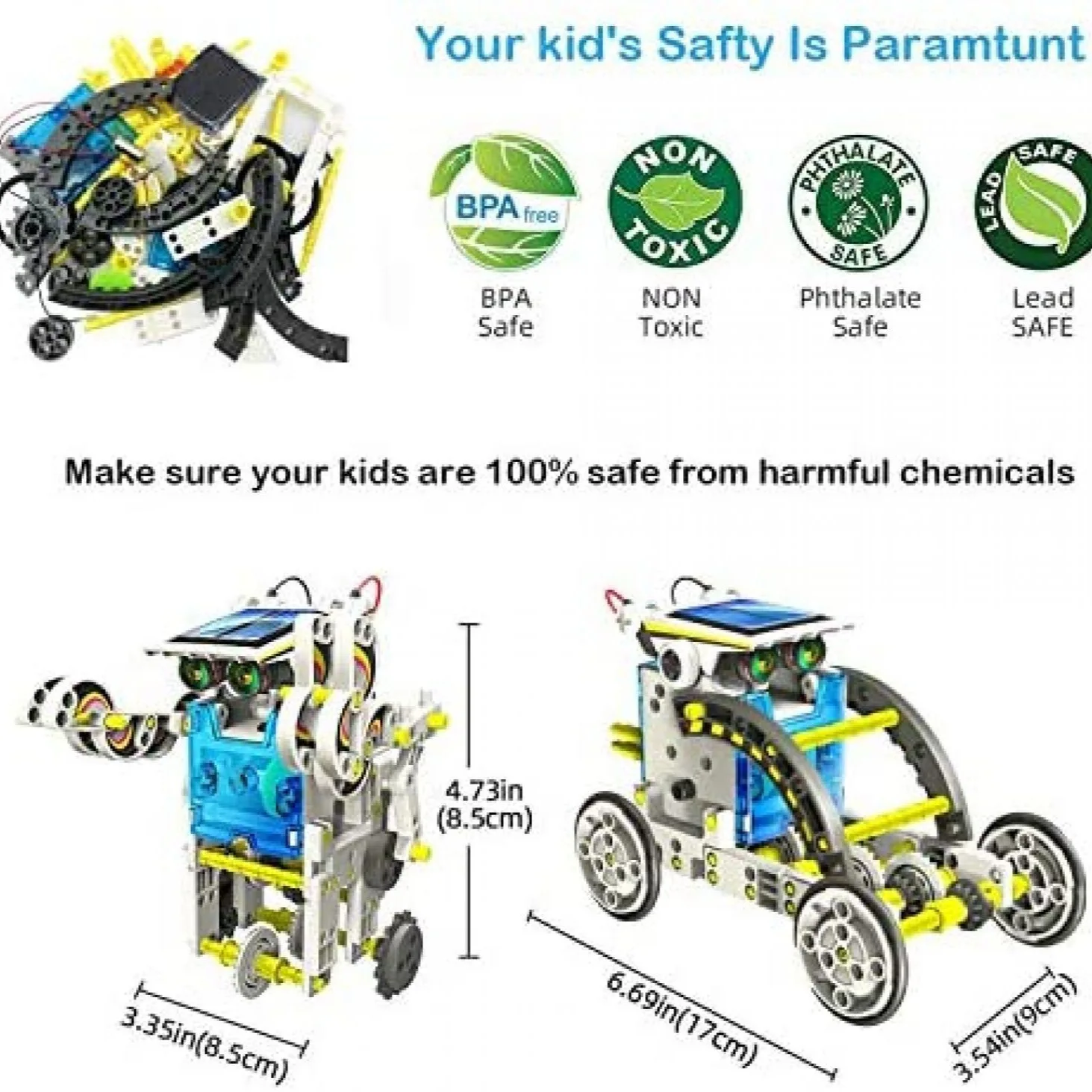 Children's Puzzle DIY Assembly 12-in-1 Building Blocks Intelligent Enlightenment Science Experiment Solar Toys