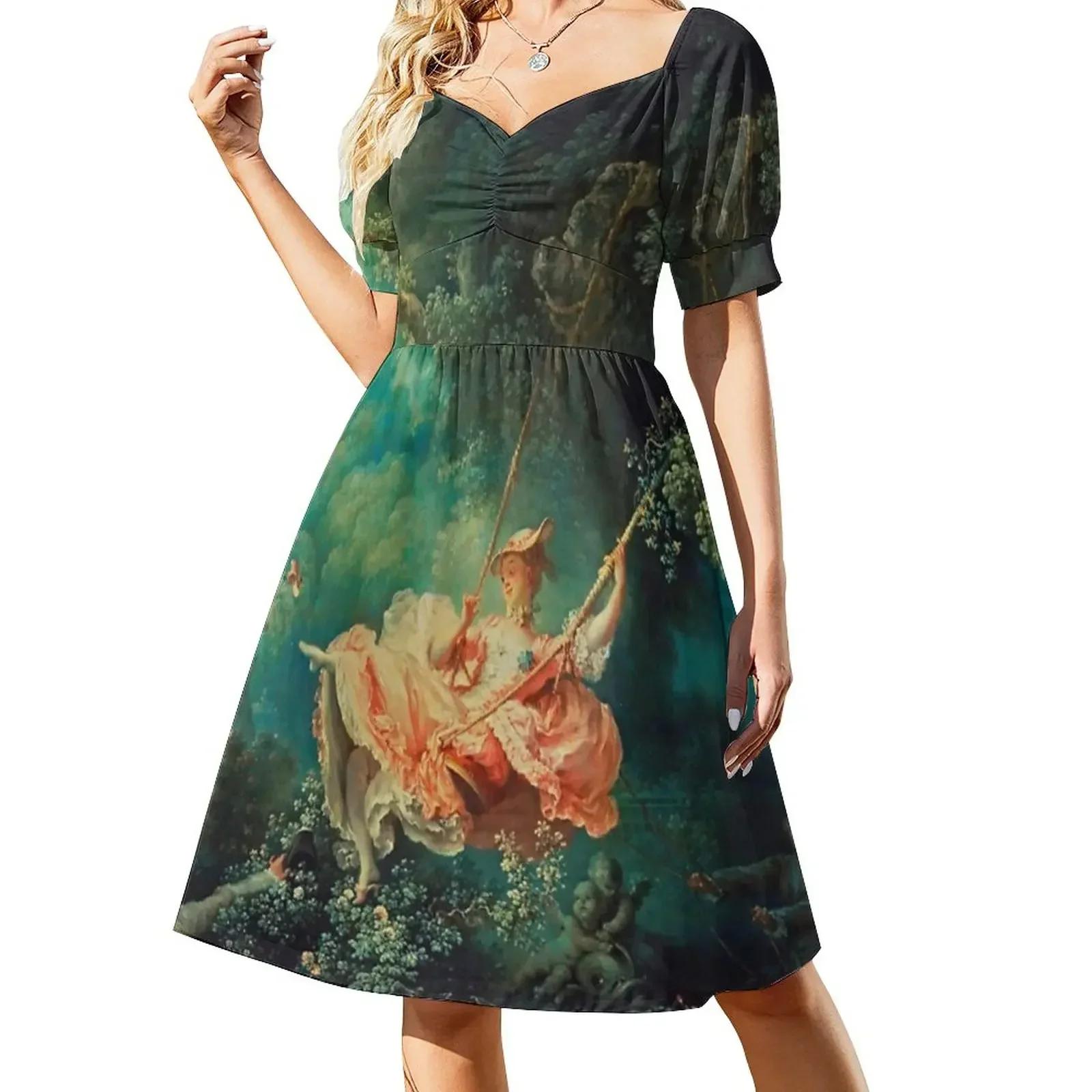 

Jean-Honore Fragonard -The Swing Sleeveless Dress prom dresses women formal occasion dresses Dress