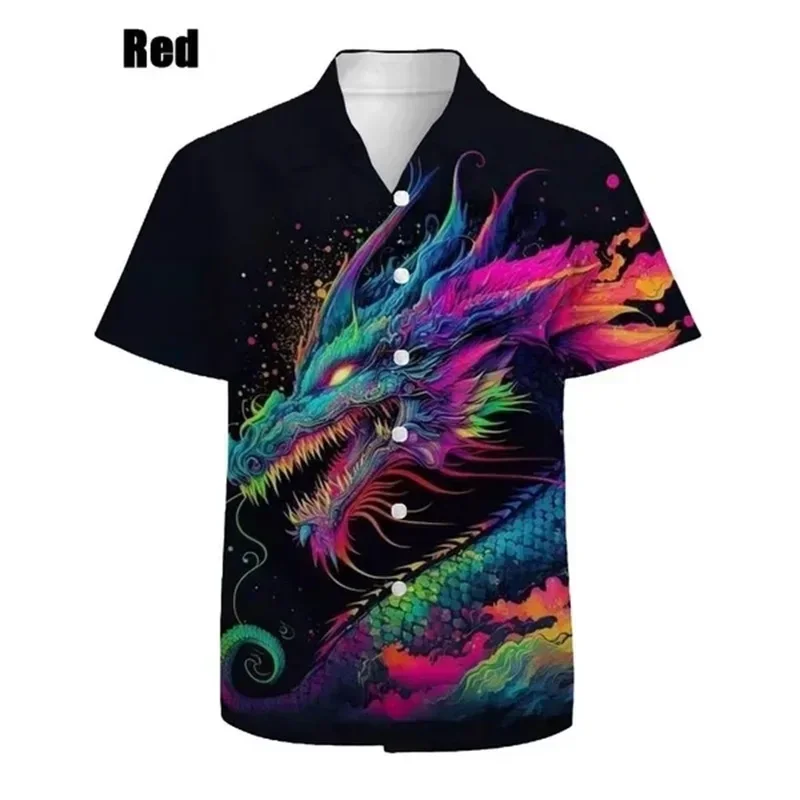 Colorful animal print men's short-sleeved shirt Hawaiian casual tops large size comfortable daily men's shirt fashion new style