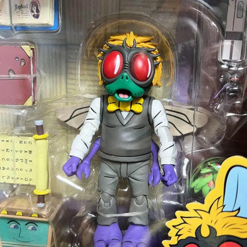 Genuine NECA Teenage Mutant Ninja Turtles Animated Version Splinter & Baxter Stockman 7-Inch Articulated Action Figure Model