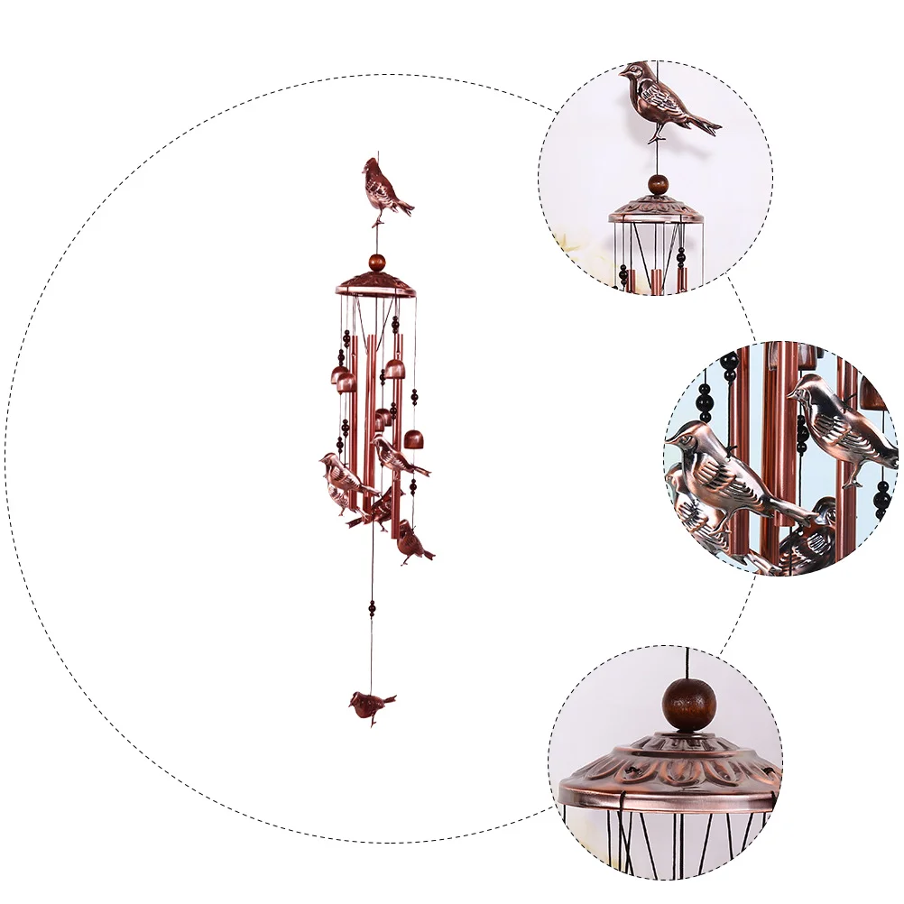 Hummingbird Wind Chime nament Bell Pendant Hanging Decoration Garden Metal Retro House Window Bedroom Design Classic