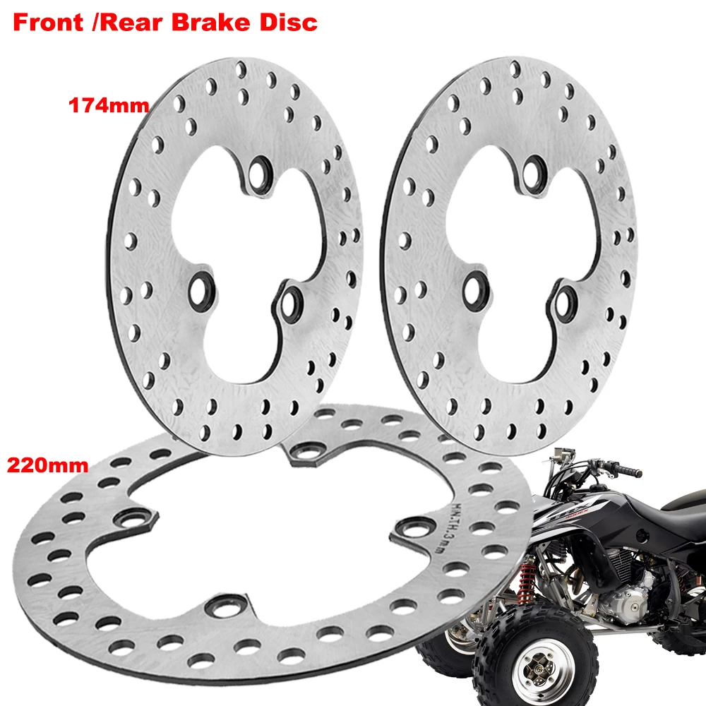 

174/220mm Front and Rear Brake Disc Brake Rotor Kit For Honda ATV Sportrax 400EX 400X TRX400EX TRX400X 1998-2014