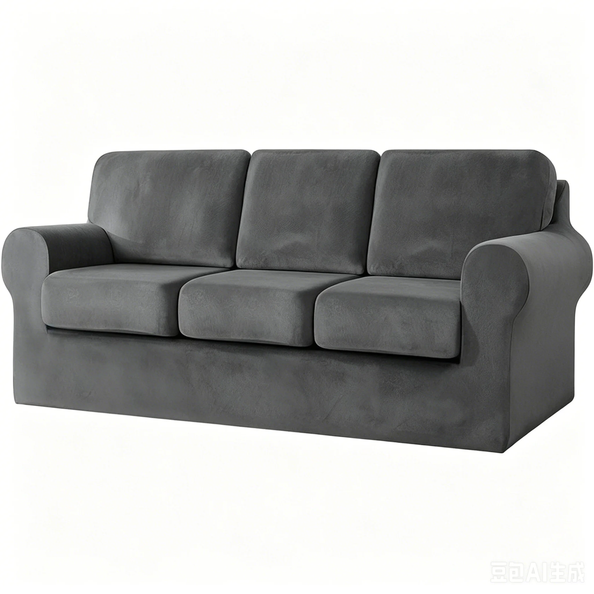 Elastic Silver Fox Velvet All-inclusive 3-seater Sofa Hat Set, Solid Color European and American Split Velvet sofa cover