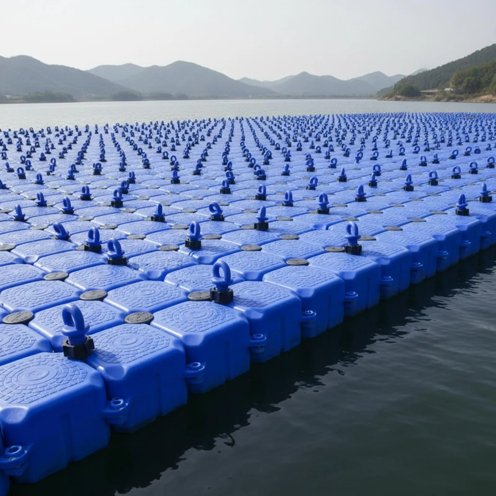 Buoyant Dock Platform Module Blue PE Material for Building Floating Swimming Deck Steps