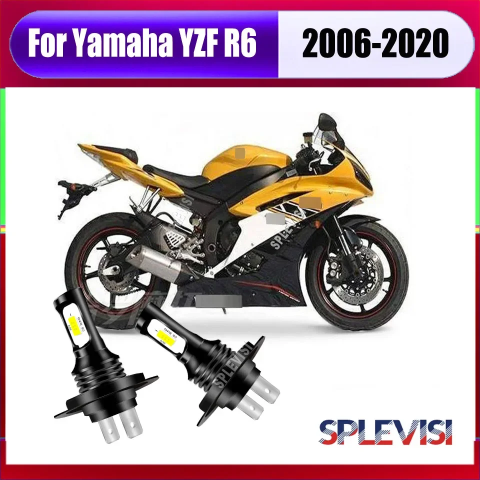 9-16v LED Xenon White Headlight Bulbs - 100% successful installation of h7 For Yamaha YZF R6 2006 2007 2008 2009 2010 2011-2020