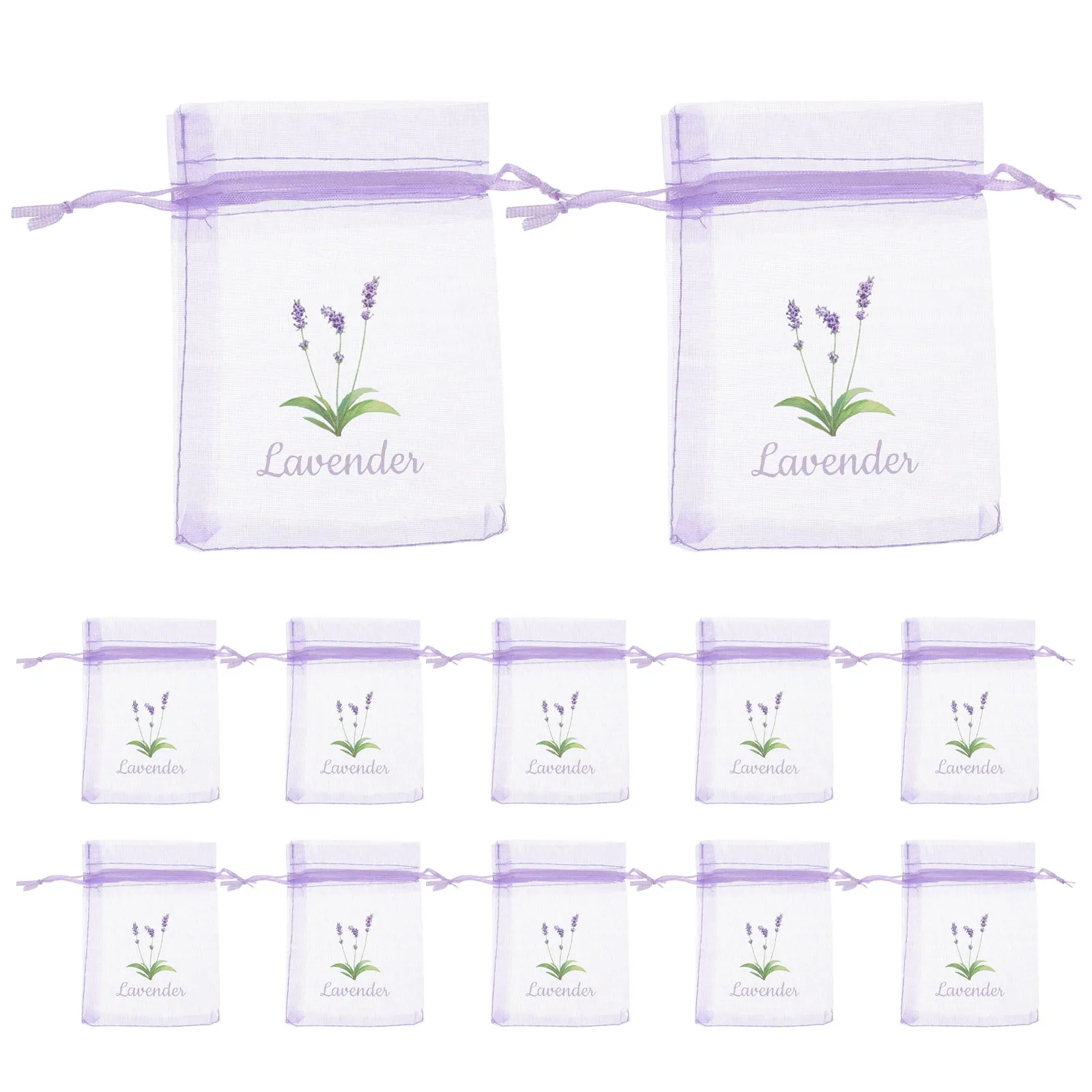 20Pcs Lavender Sachet Bags Organza Mesh Drawstring for Home Fresheners Aromatherapy Wedding Favor Closet Deodorizer Storage