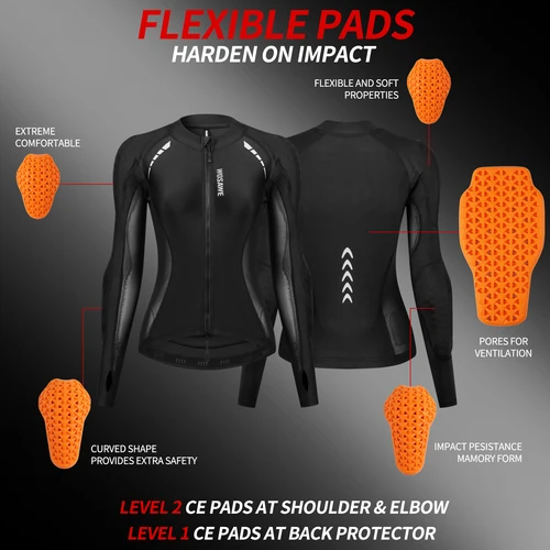 Imagen 2 del producto WOSAWE-Chaqueta de motocicleta para mujer, ropa de malla suave para ciclismo, Protector de armadura corporal con certificado CE, equipo de Moto, verano