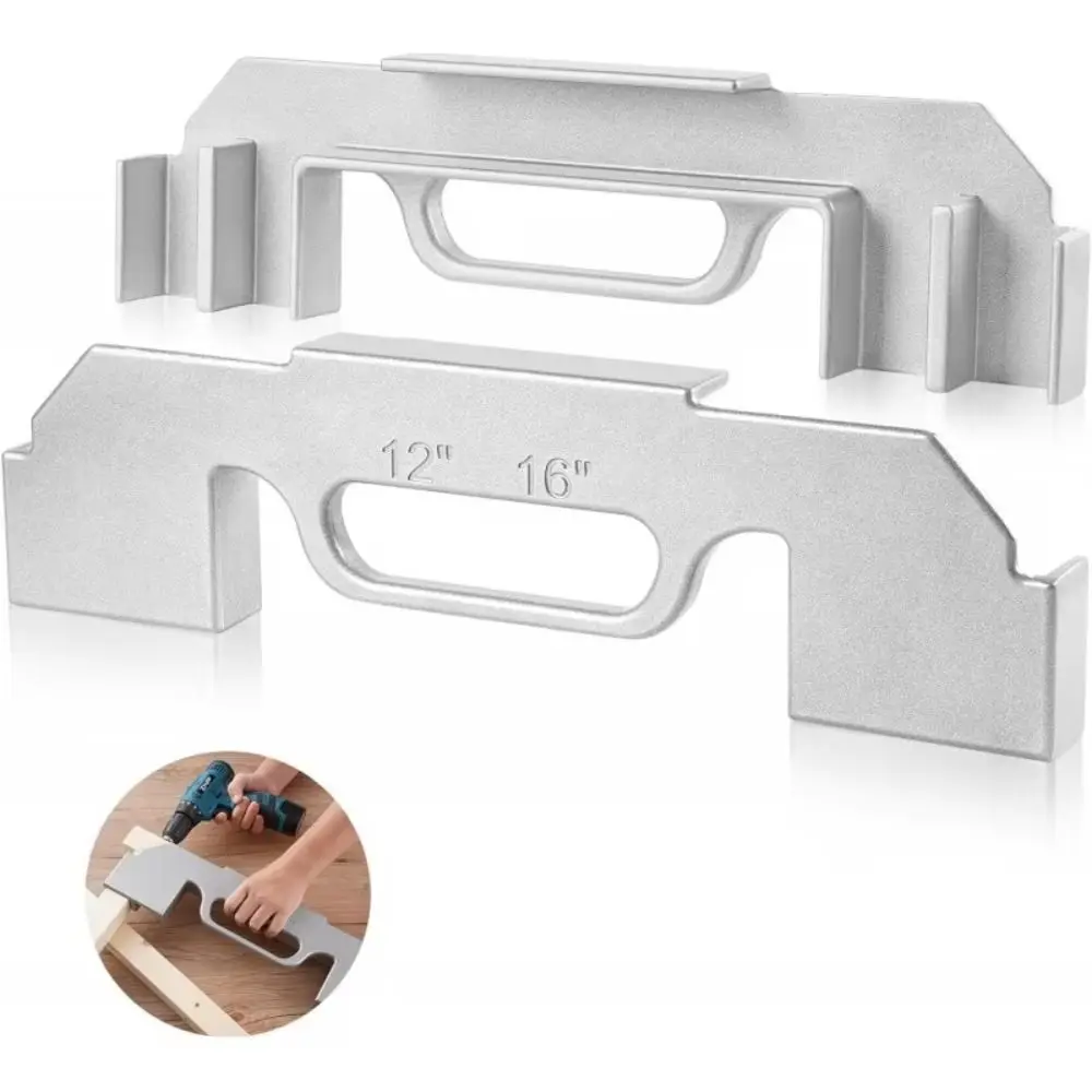 

Center Stud Layout Framing Spacing Positioning Jig 12-16 Inch Aluminum Alloy Wall Stud Framing Tool Wall Accurate Measurement