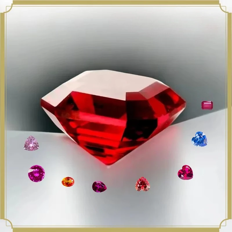 Hochwertiger Laborgezüchteter Rubin Asscher-Schliff Taubenblut-Rot Farbiger Edelstein – Detail 2