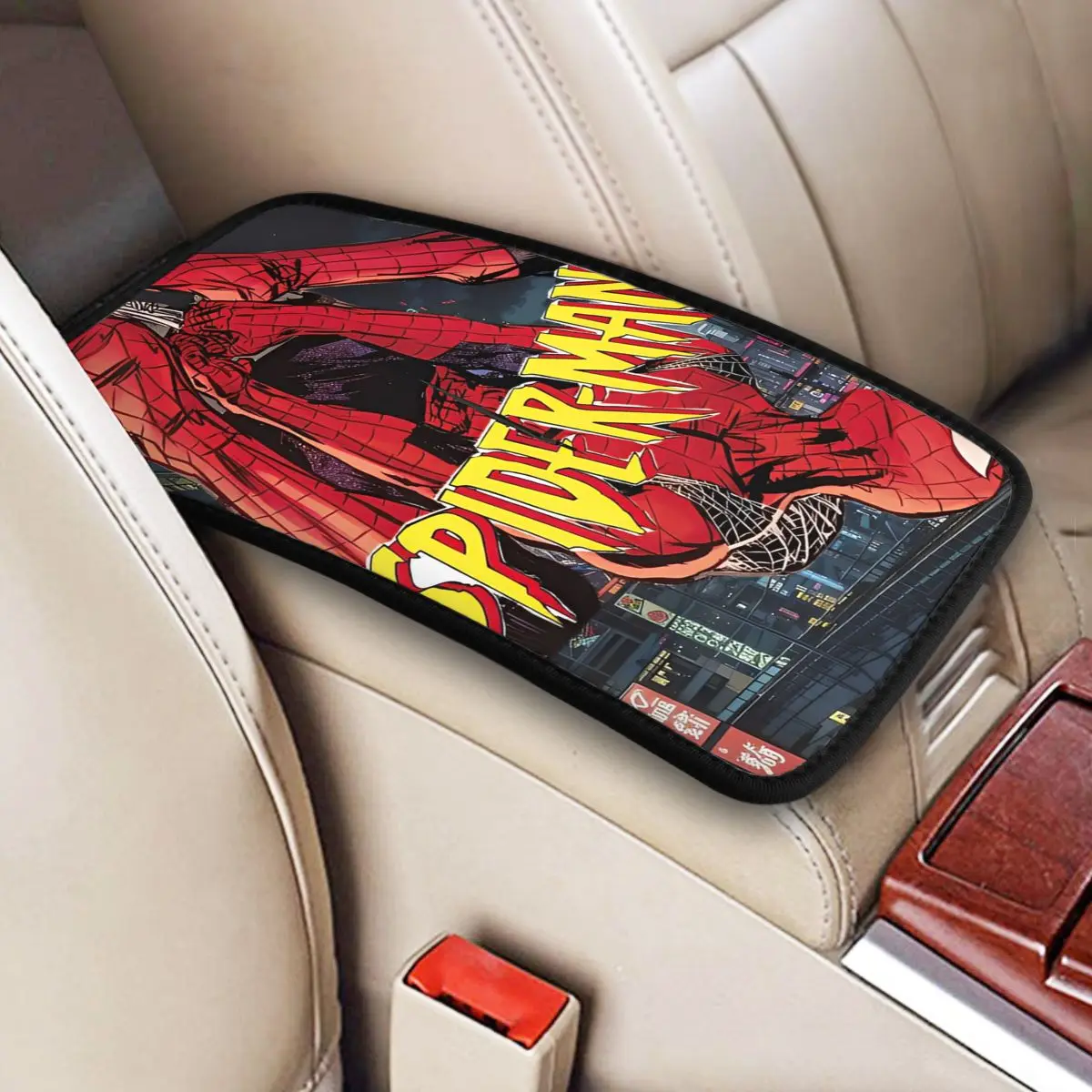 

Comfortable Center Console Cover Spiderman Spider-man Car Interior Accessories Armrest Storage Box Mat For Most Vehicles