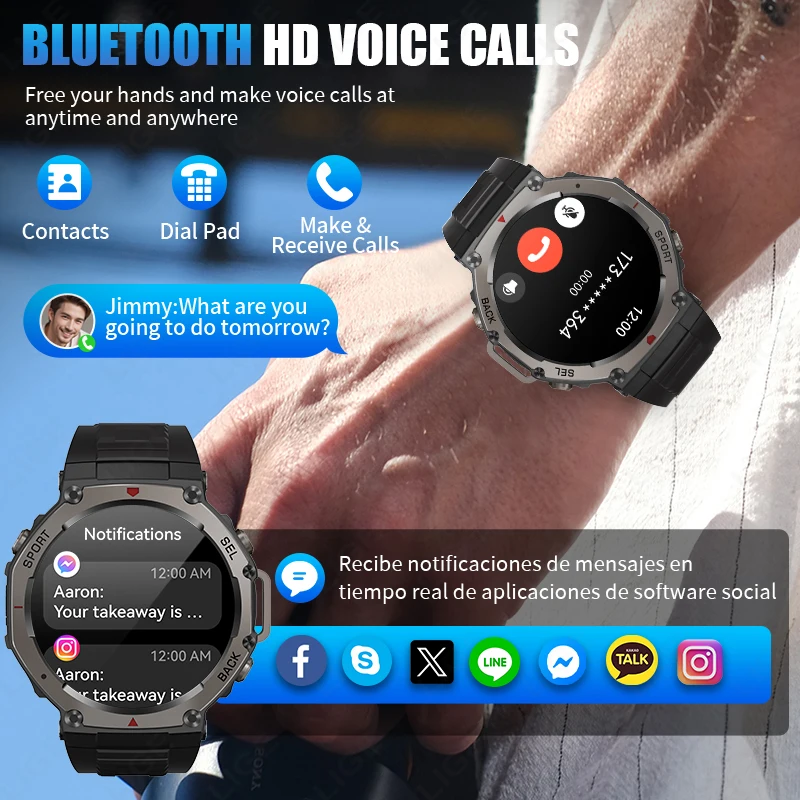 LIGE Men Dual-Band GPS Smart Watch 500mAh Battery 5ATM Waterproof Altimeter Compass BT Call Outdoor Sports Smartwatch 2026 New