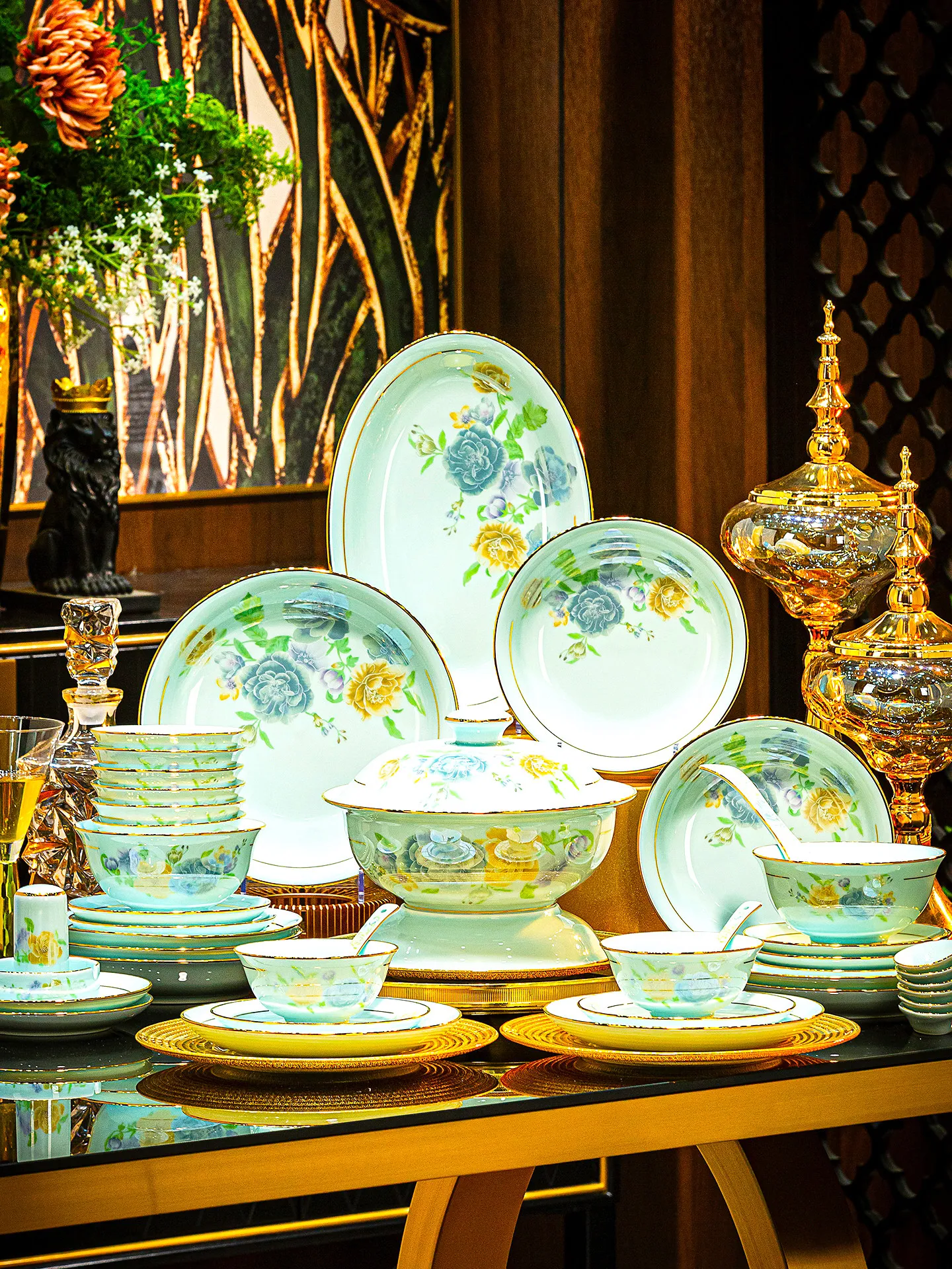 

Zml tableware set, bowls, plates, spoons, household housewarming wedding gifts