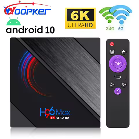 WOOPKER TV Box Android 10 H96 MAX H616 HD 6K 3D Media Player Bluetooth 4.0 Allwinner H616 2.4G&amp;5G Dual WIFI 4GB 32GB Set Top Box