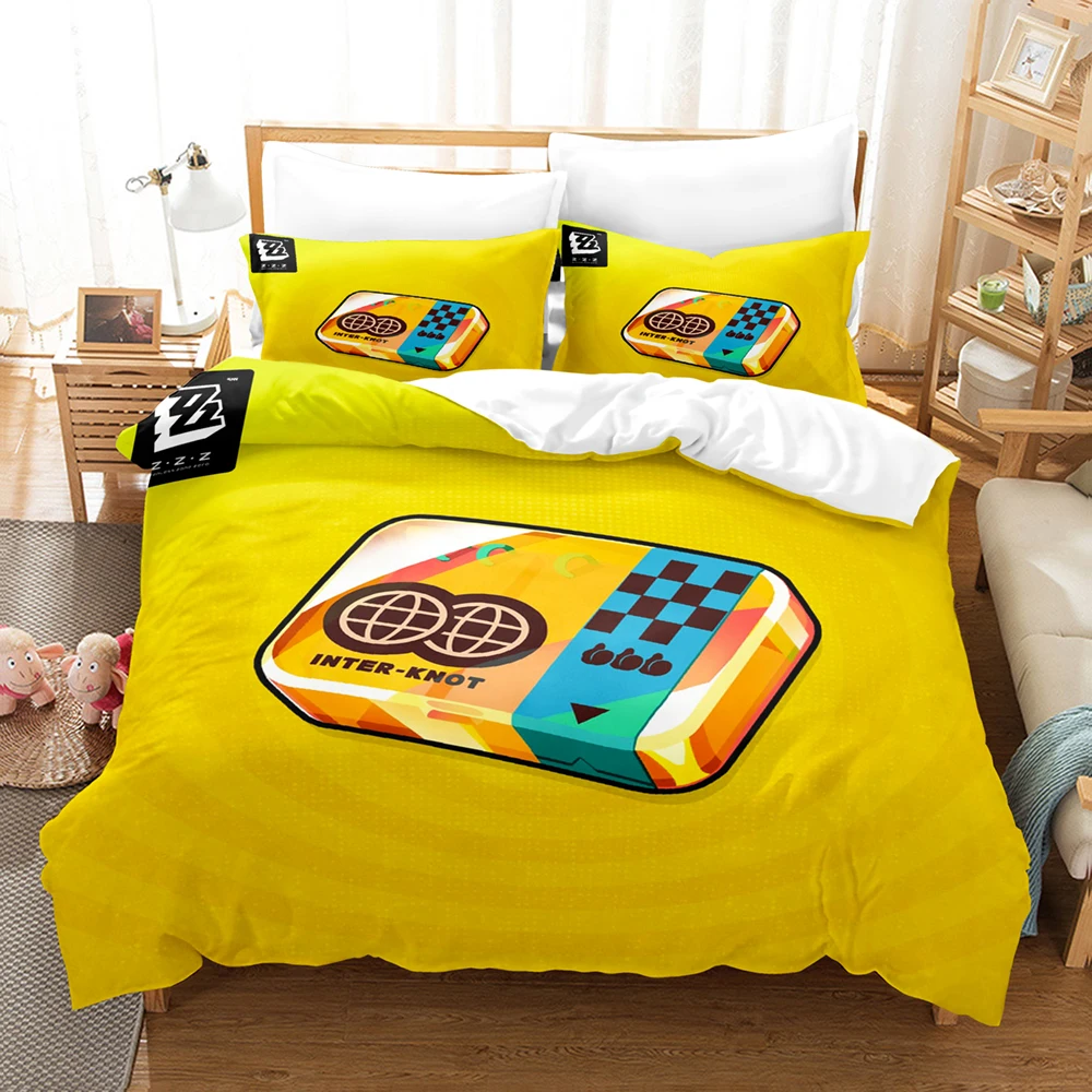 

New Zenless Zone Zero Design 3 In 1 Bedding Set Soft Touch Duvet Cover Pillowcases Easy Clean Household Bed Cover For Rest Room