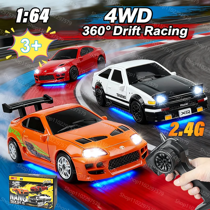 Voiture RC de bureau originale 1:64, Proportion complète 2.4Gh, télécommande 1/64 2WD, modèle de véhicule à grande vitesse, jouet pour garçon et fille, cadeau