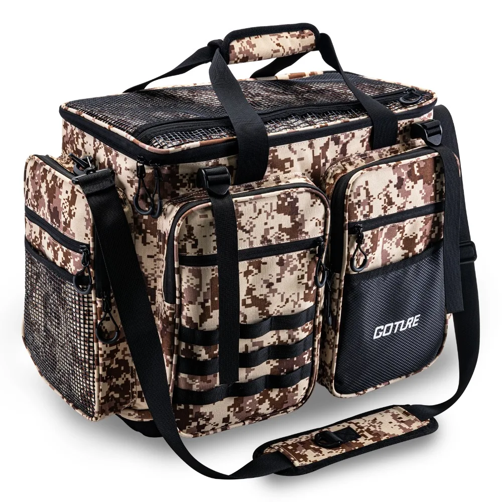 Goture Fishing Tackle Bags 53*29*38.5cm Shoulder Bag High capacity 600D Oxford cloth Storage Case Outdoor Travel Hunting Bag