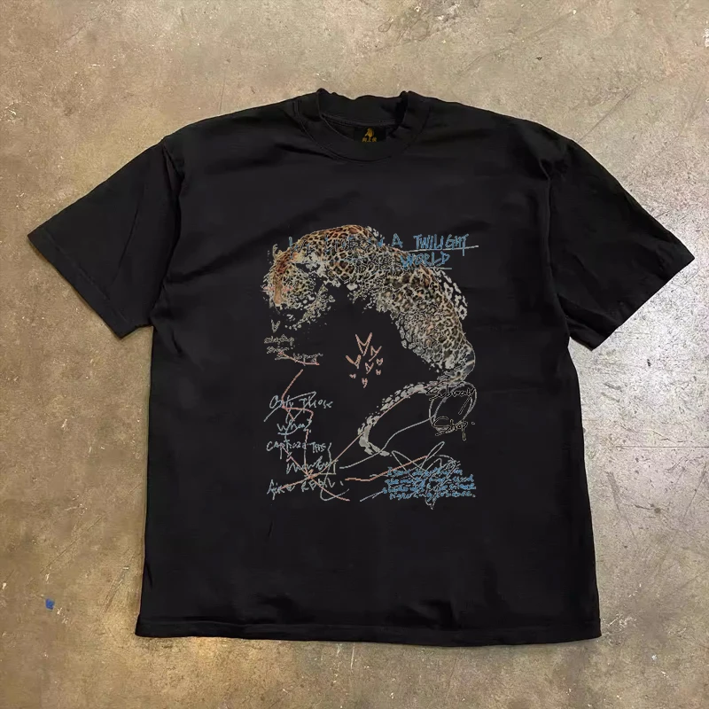 Loose Fit Cotton T-Shirt Unisex Short Sleeve Double Thread UPUPXIA Hero Print Sweat Absorbent round Neck Casual Summer Top