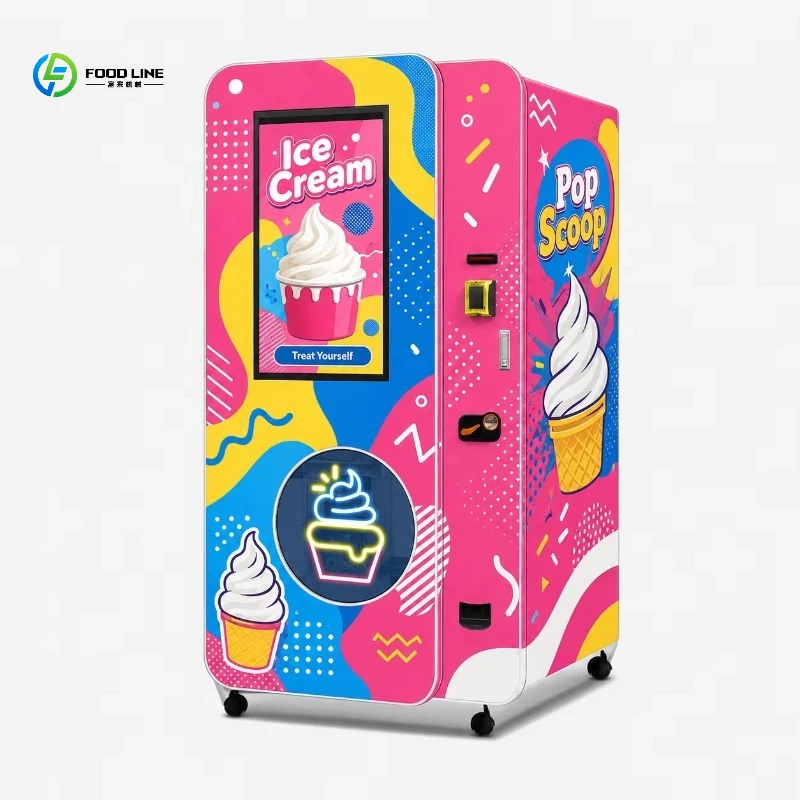 FL Customized Ice Cream Vending Machine Manufacturer 15s Fast Serve DIY 50+ Flavors Customized Soft Ice Cream Vending Machines