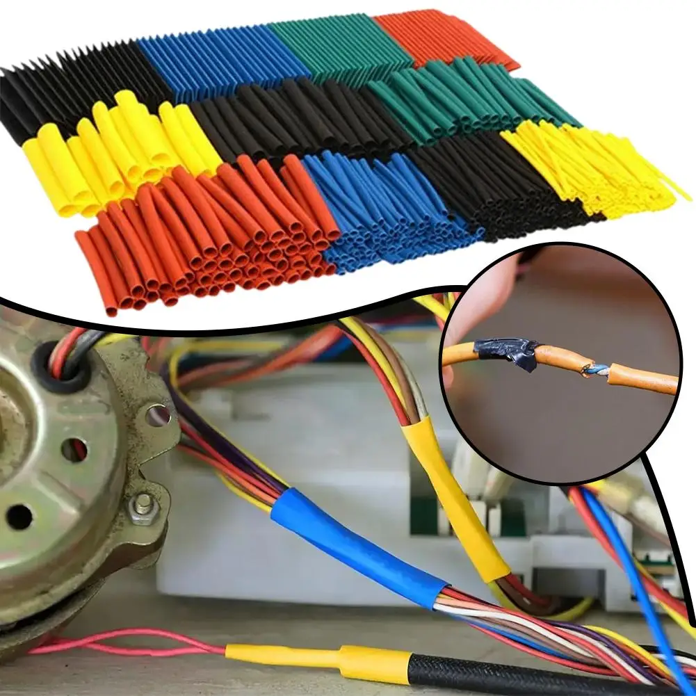 

164 шт., комплект термоусадочных трубок, термостойкие трубки, термоусадочная проволока, обмотка электрического соединения, изоляционный кабель с рукавами
