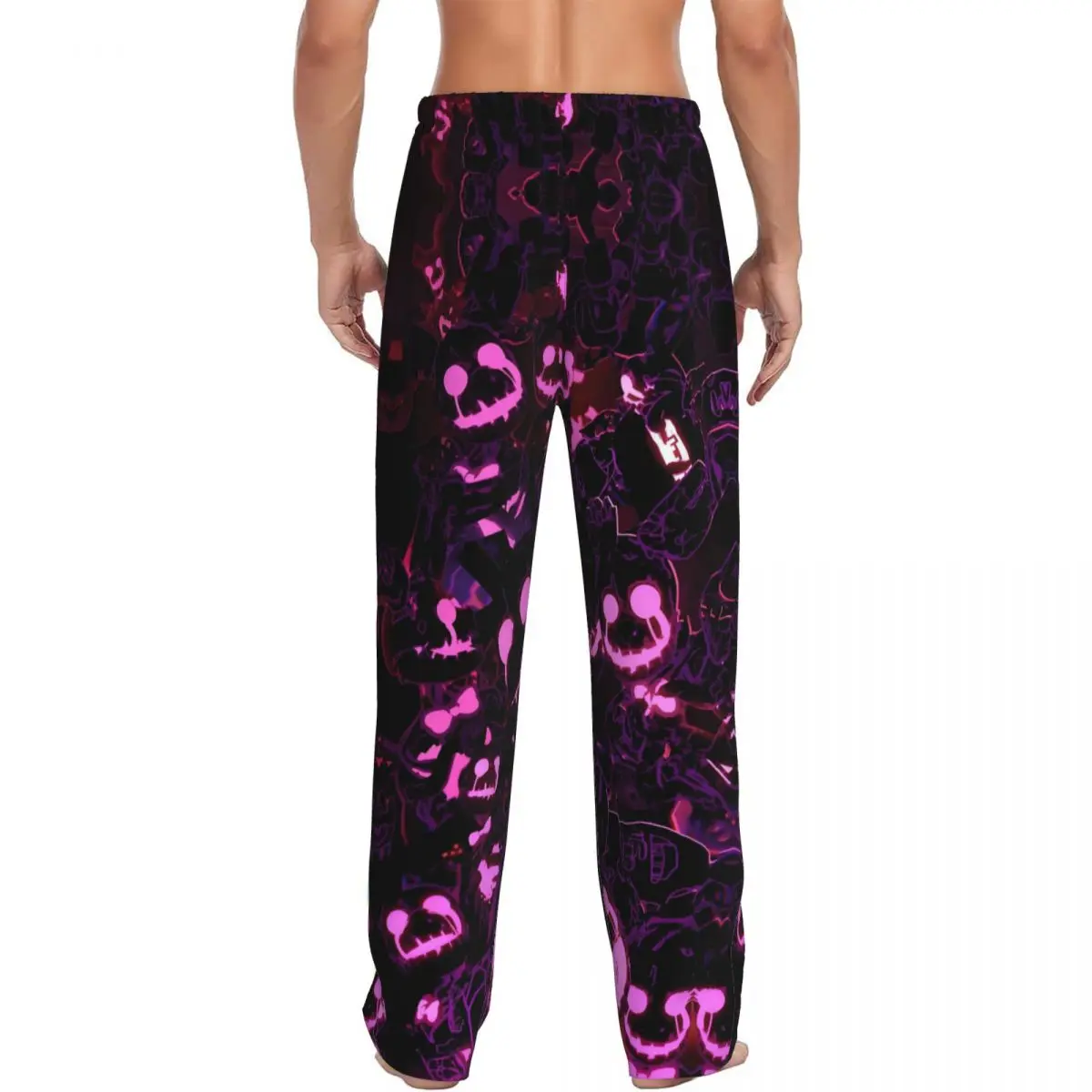 カスタムプリント メンズ スプリングトラップ FNAF パジャマパンツ メカニカルドール スリープウェア スリープ ラウンジ ボトムス ポケット付き