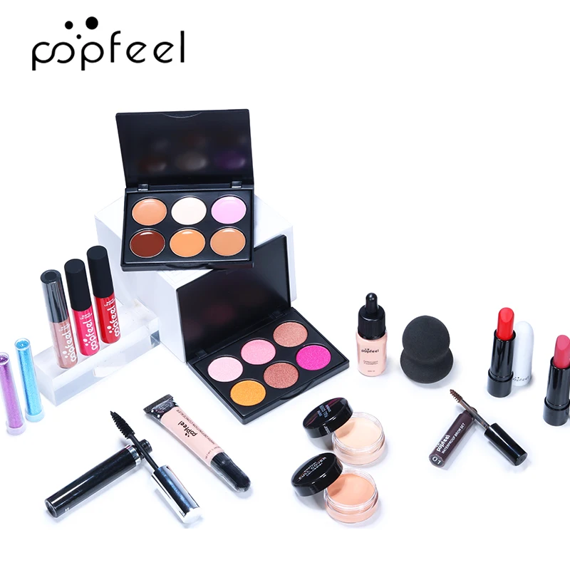 Alles In Één Volledige Professionele Make-Upset Voor Cosmetica (Oogschaduw, Lipgloss, Lippenstift, Make-Upborstels, Wenkbrauw, Concealer) Met Tas