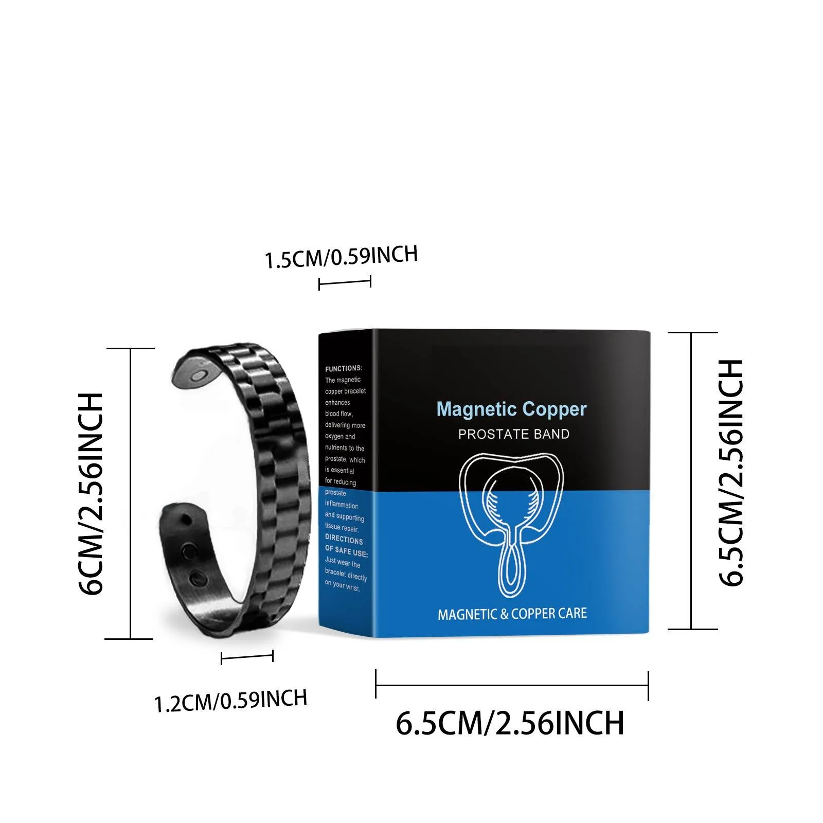 Magnetic Copper Prostate Strap Band Improves Blood Circulation Men\'S Fashion Bracelet Relieves Prostate(1pc)Party Favors