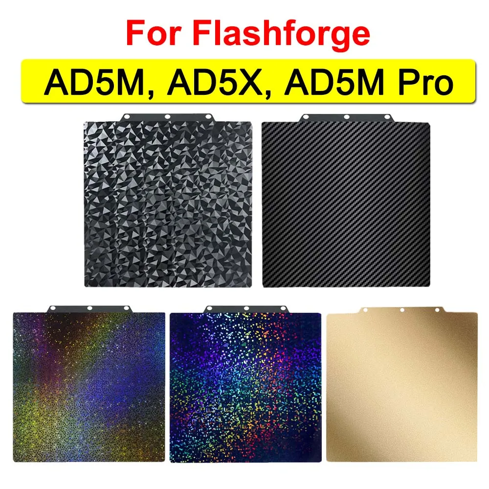 

AD5M PEI Plate for Flashforge Adventurer 5M Pro Build Plate AD5X Heated Bed Double Sided PEO PET PEI for Adventurer 5X 5M Parts