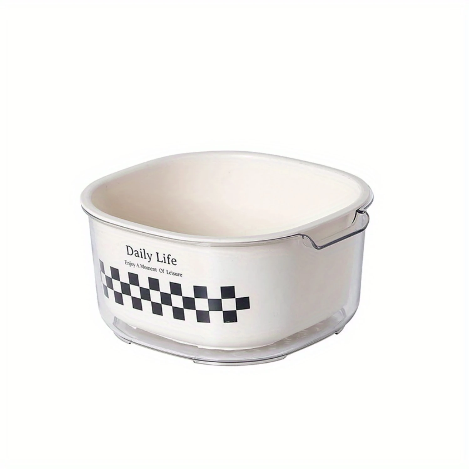 1pc Double Layer Drainage Basket, Wash Basin Detachable, Multifunctional Colander Strainer for Fruit and Vegetables, Kitchen Sup