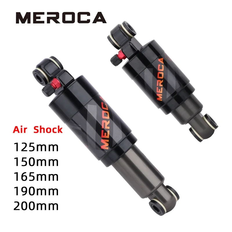 

MEROCA Mountain Bike Air Shock Absorber 125mm/150mm/165mm/190mm/200mm Scooter Alloy MTB Folding Bicycle Rear Shock Cycling Parts