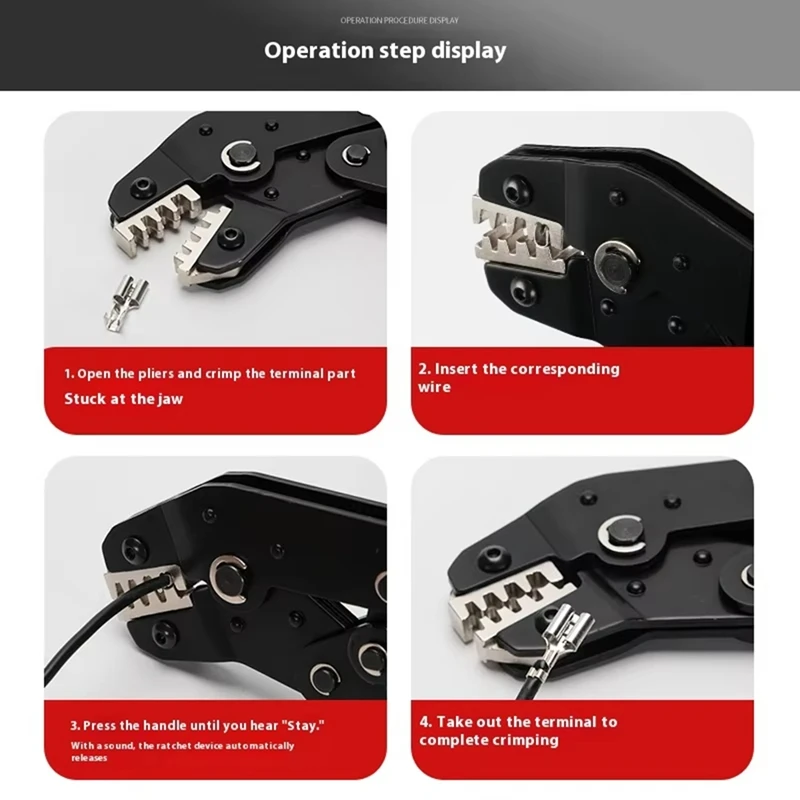 Ratcheting CRIMPING TOOL 8PCS ชุดสําหรับ Dupont JST MOLEX เปิด Barrel,ฉนวน,ขั้วต่อก้น,conoax Connectors SN-58B-AT64