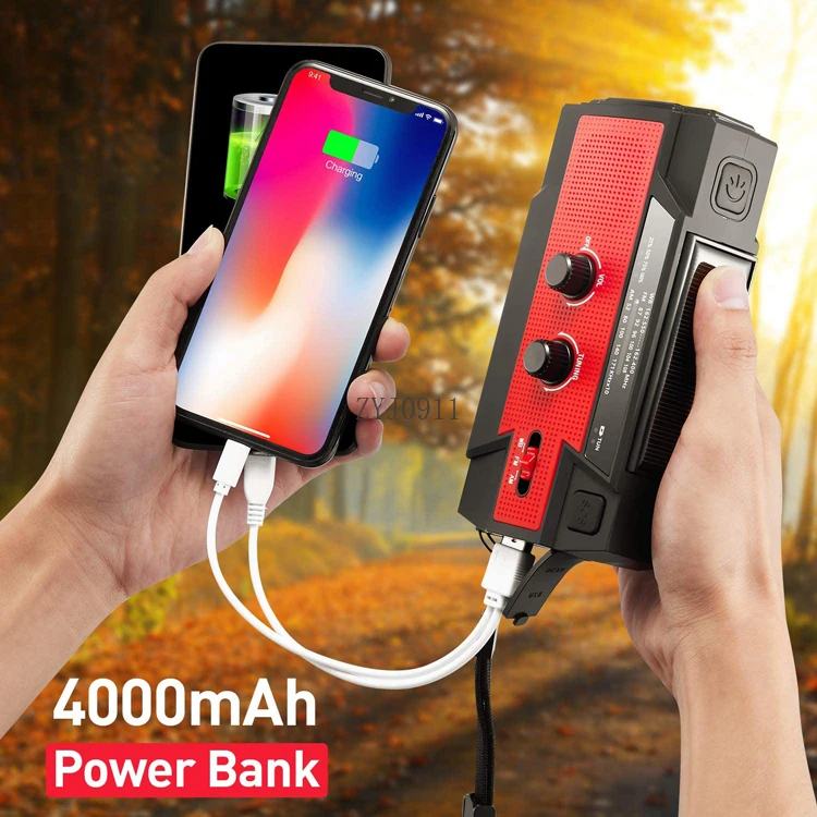 *Disaster Prävention Notbeleuchtung SOS tragbare Katastrophenhilfe Taschenlampe Solar-Handladegerät