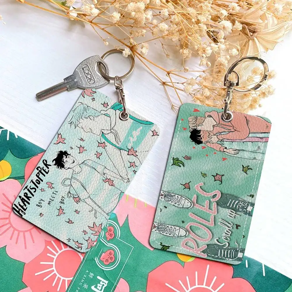 Heartstopper Badge Holder Keychain For Bank Business Work Card Holder Student Card Protective Case Bus Card