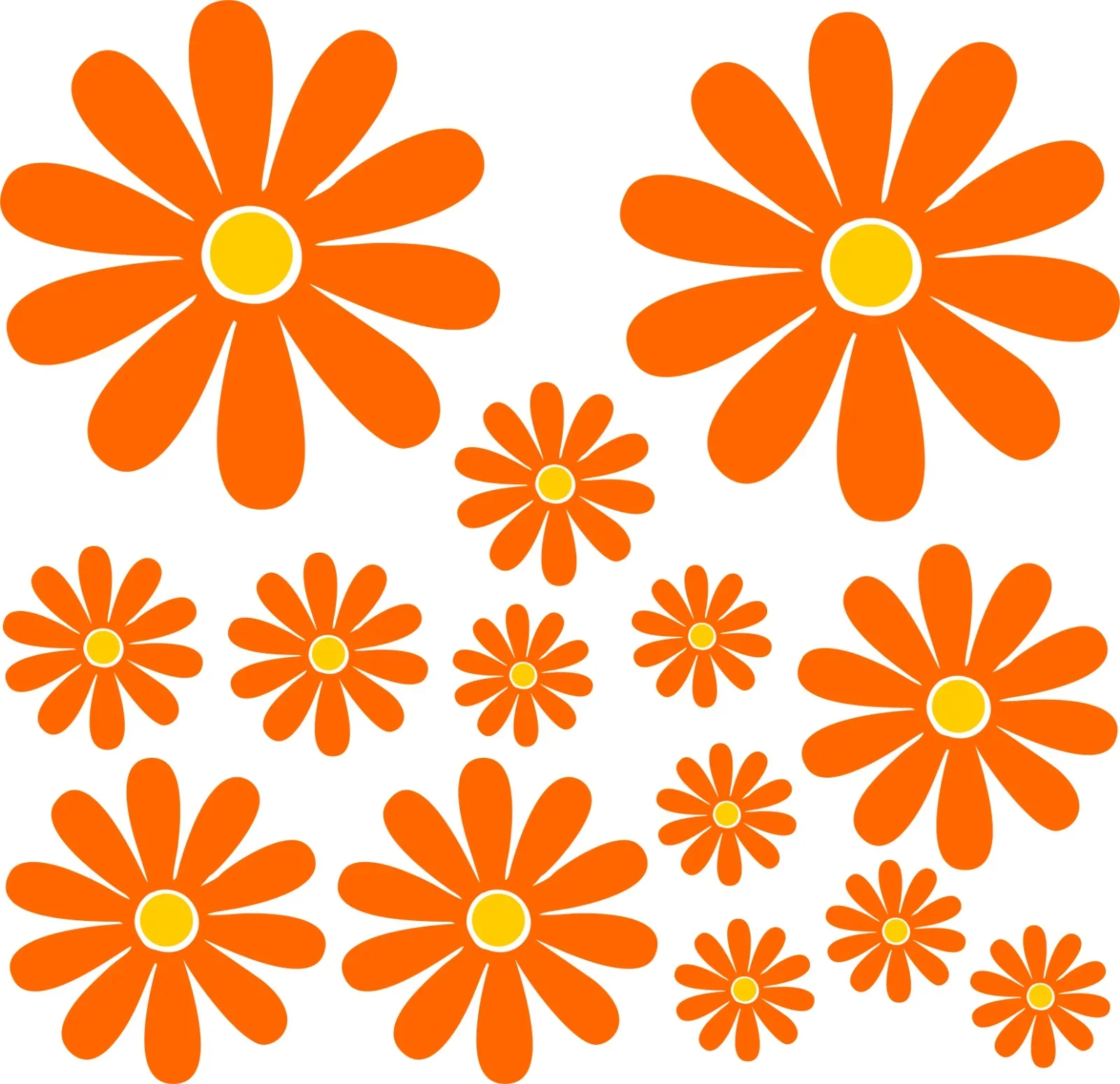 Car Sticker for 1Set Daisies 14 Set of Vinyl for Motorcycle Car Fridge Decal Camper Waterproof Laptop Sticker,20CM