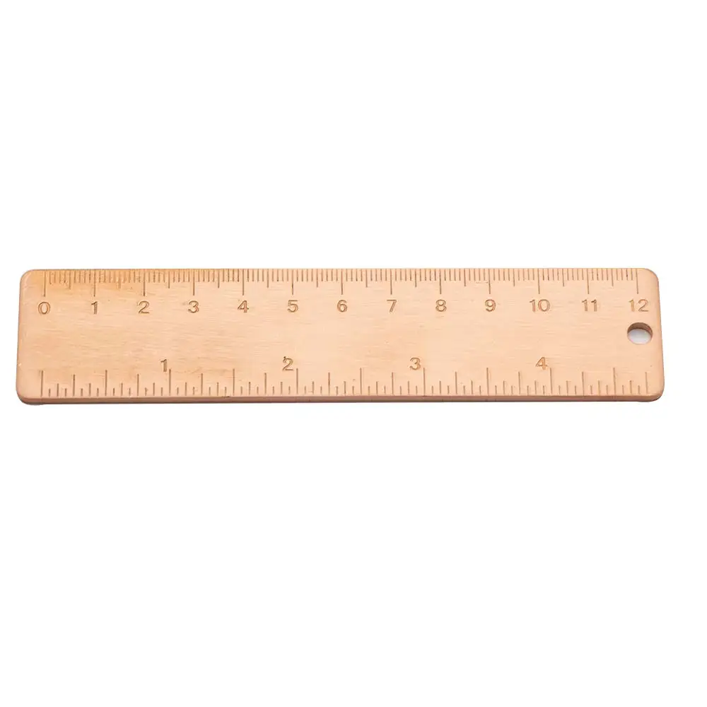Thick 1.5mm Vintage Brass Handy Straight Ruler red copper Metal Copper Bookmark Dual Scales 130mm Paperweight Book Mark School