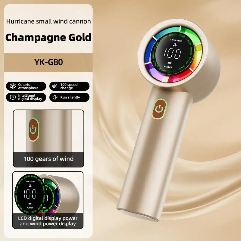 مروحة كهربائية محمولة من Xiaomi عالية السرعة 100 سرعات مروحة ضغط الجليد شاشة ديجيتال توربينات مروحة صغيرة للتخييم وتسلق الجبال