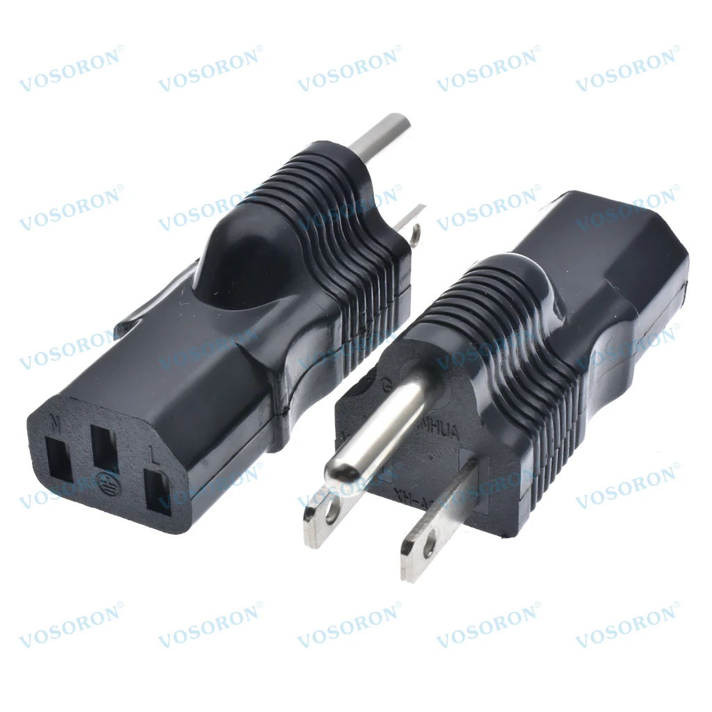 3 Prong USA C13 to NEMA 5-15P Plug Power Adapter, NEMA 5-15P ICE320 C13, C13 Adapter, IEC Adapter, AC Plug Adapter