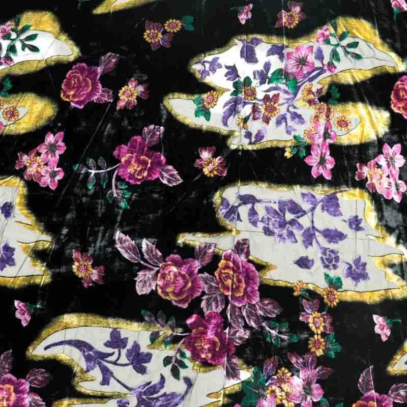 

Woven embroidered velvet brocade viscose printed mottled and burned fabric nightgown dress cheongsam