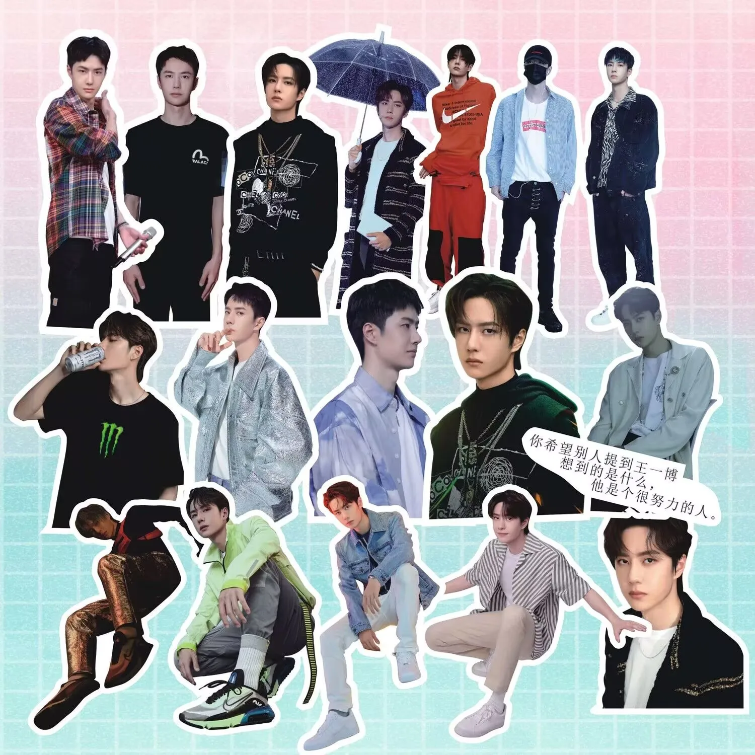 

Diary stickers,"Wang Yibo" star stickers,Yebo decorations, phone cases, diary albums, support quotes, diy free shipping sticker