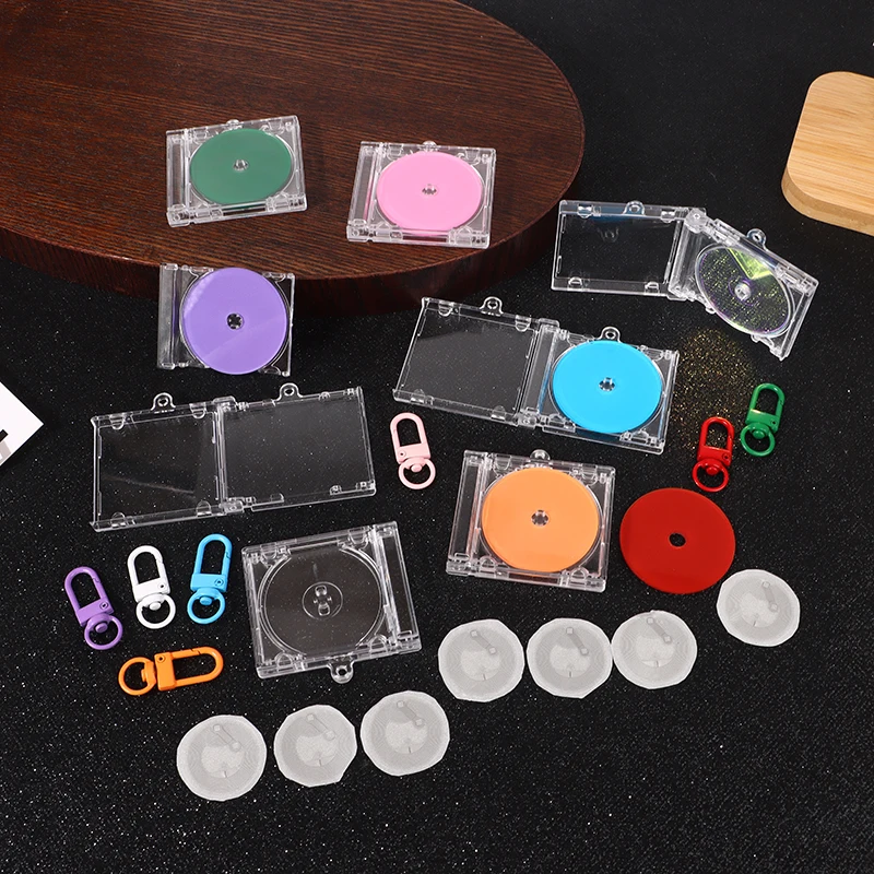 Porte-clés de boîtier de CD d'album vierge avec autocollant NDavid, porte-clés de lecteur de CD, porte-clés commémoratif périphérique, pendentif de sac de bricolage