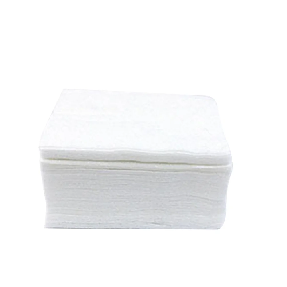 100Pcs Plastic Box Cotton Pads Thin Single Layer Makeup Remover Nail Polish Removal Pads 6x7cm White Cotton