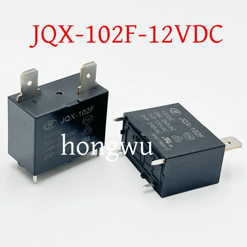 100% Original New 2PCS  JQX-102F-12VDC relay  20A  4pins