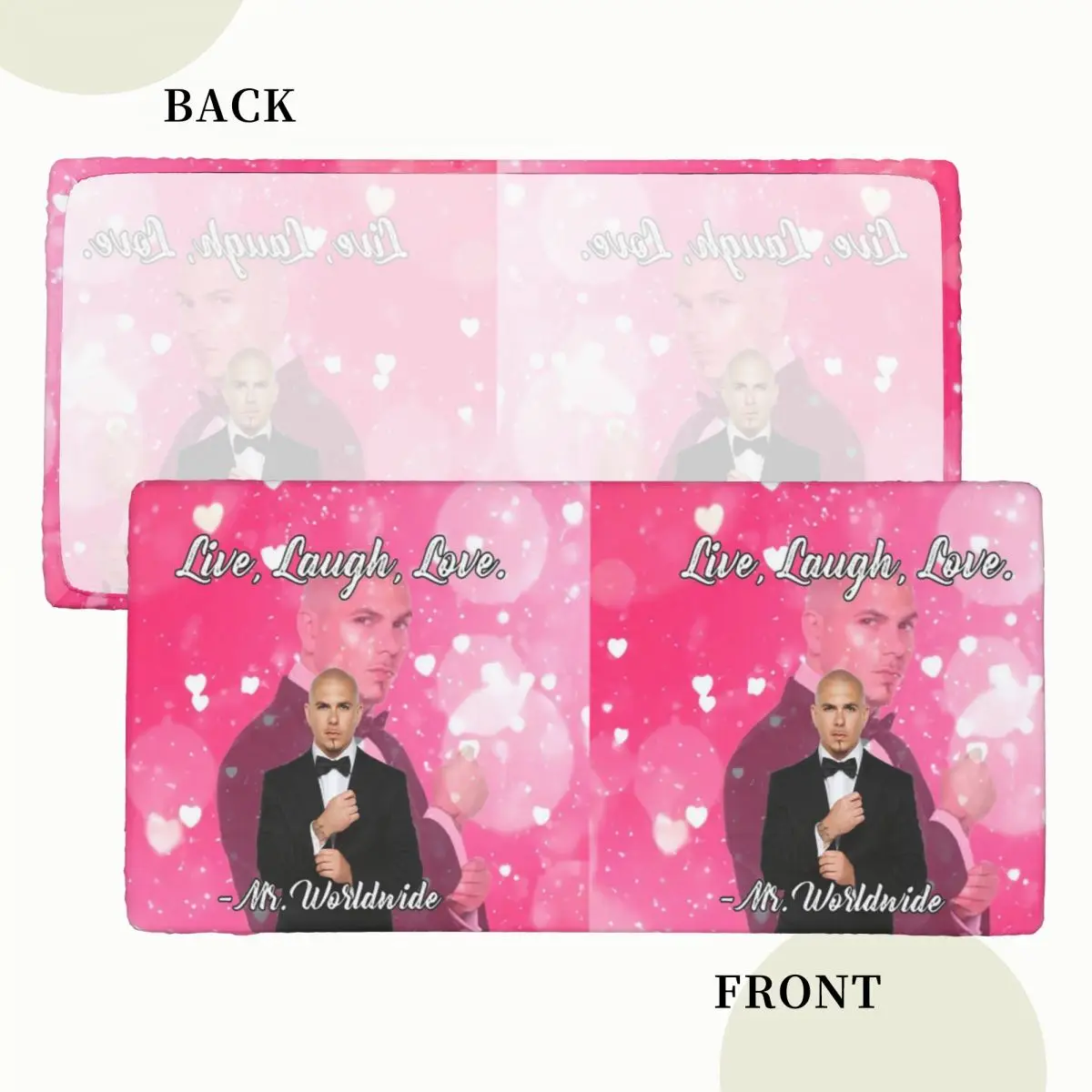 Mr. Worldwide Says To Live Laugh Love Pink Customized Rectangular Tablecloth Oilproof Table Cover for Dining Events Table Cloth