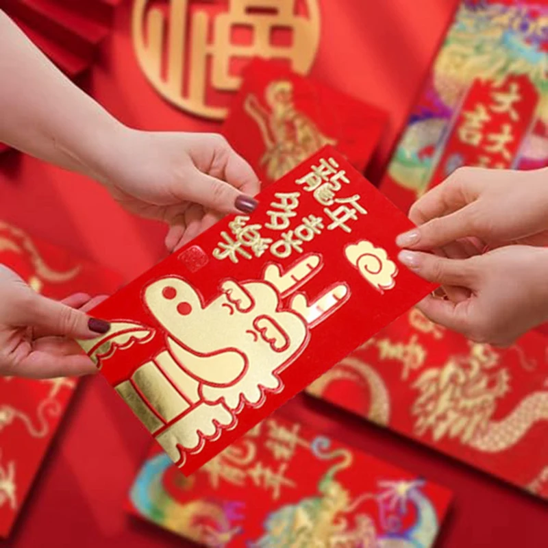 

36 Pcs Red Envelopes New Year Red Envelopes Spring Festival Lucky Money Packets For Chinese New Year 2024 Dragon