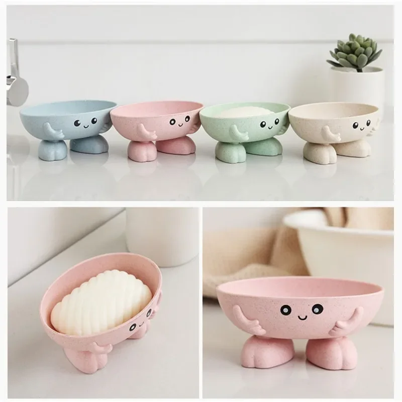 2023 Hot Sale Newest Eco-friendly 1Pcs Soap Box Non-slip Soap Dish Bathroom Supplies Soap Holder Cartoon Shape