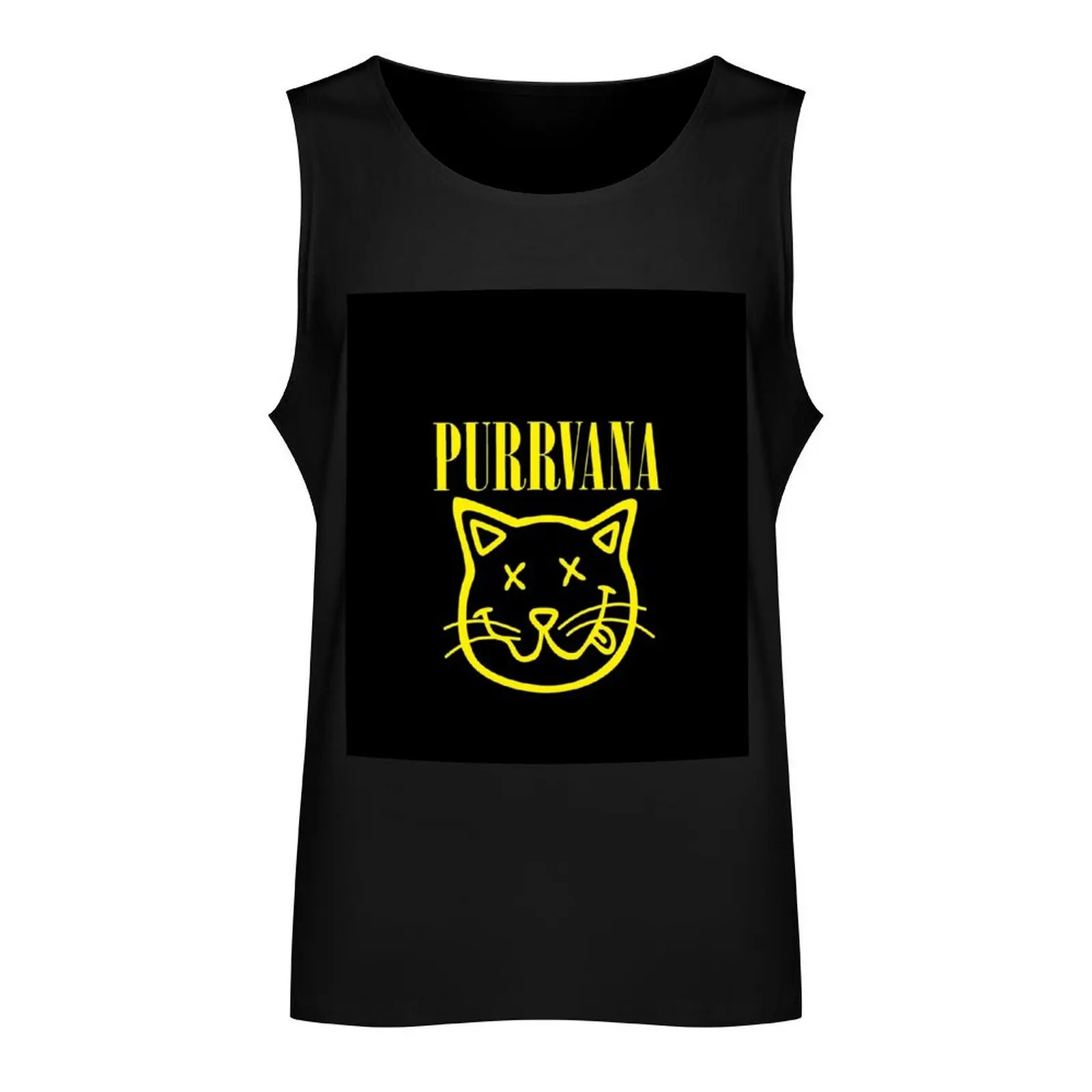 Purrvana Fitted Scoop Tank Top Clothing t-shirts for Men's gym Men's clothing