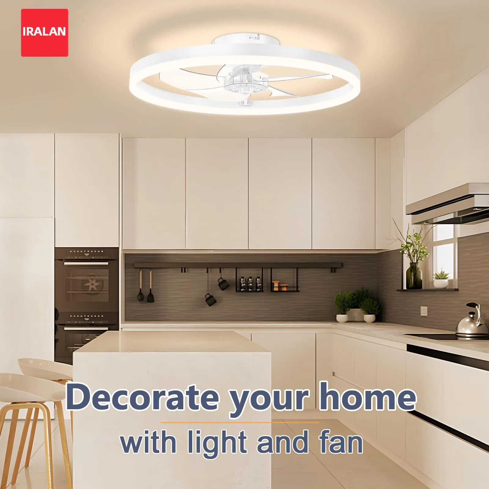 Modern Ultra-thin Fan Lamp Remote Dining Table LED Lamp Ceiling Fan High Wind Power Ventilator Electric Fan Lighting Dimmable