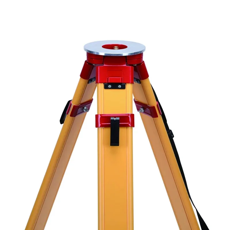 Double Lock Wooden Survey Tripod with Flat Round Head for Total Station Theodolite Laser Level Survey Equipment