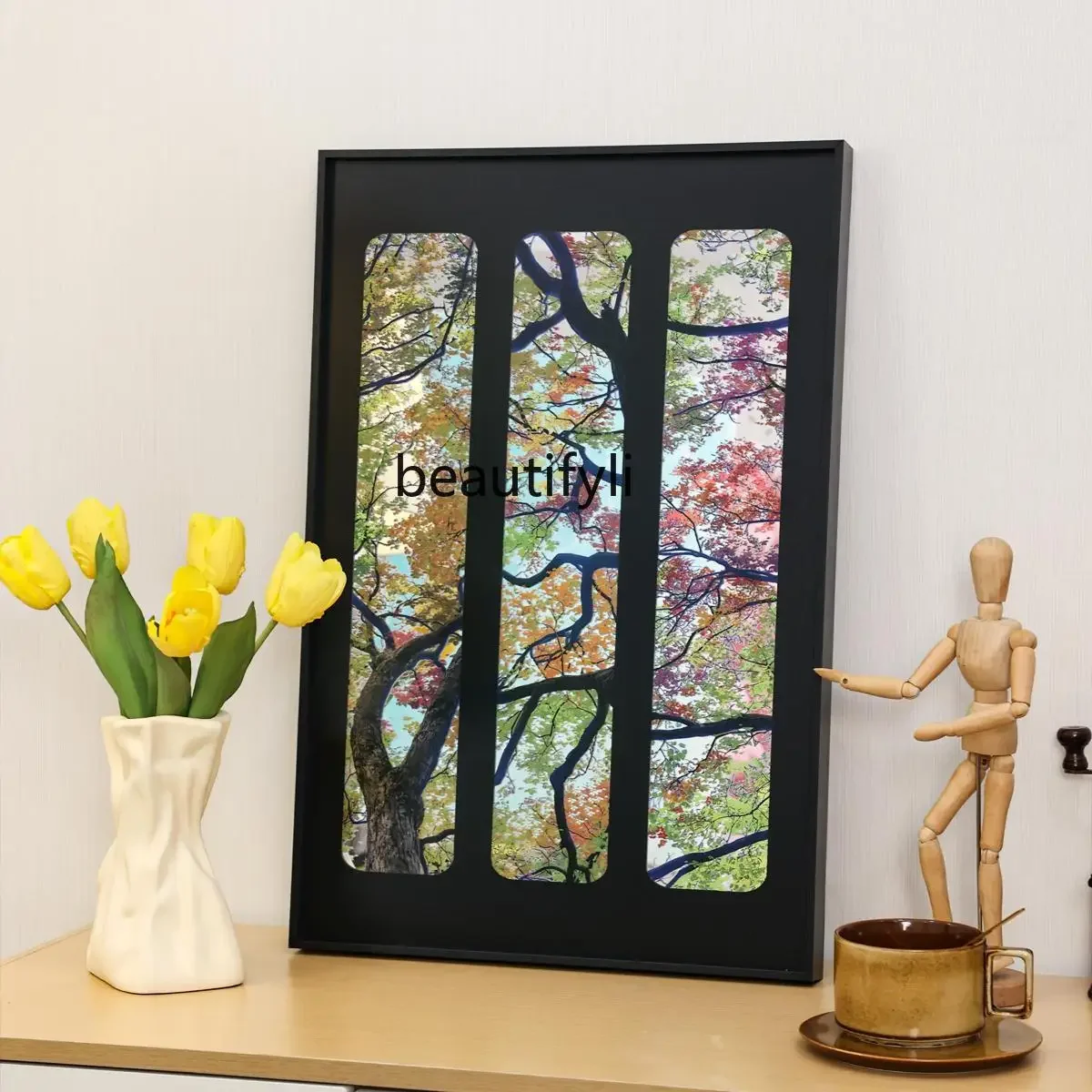 

Vintage New Mirror Surface Painting for Entryway, Living Room, Study, Atmosphere-Enhancing Wall Art H